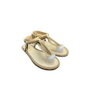 Jessica Simpson Gold Embellished T Strap Thong Sandals - Size 5.5 M